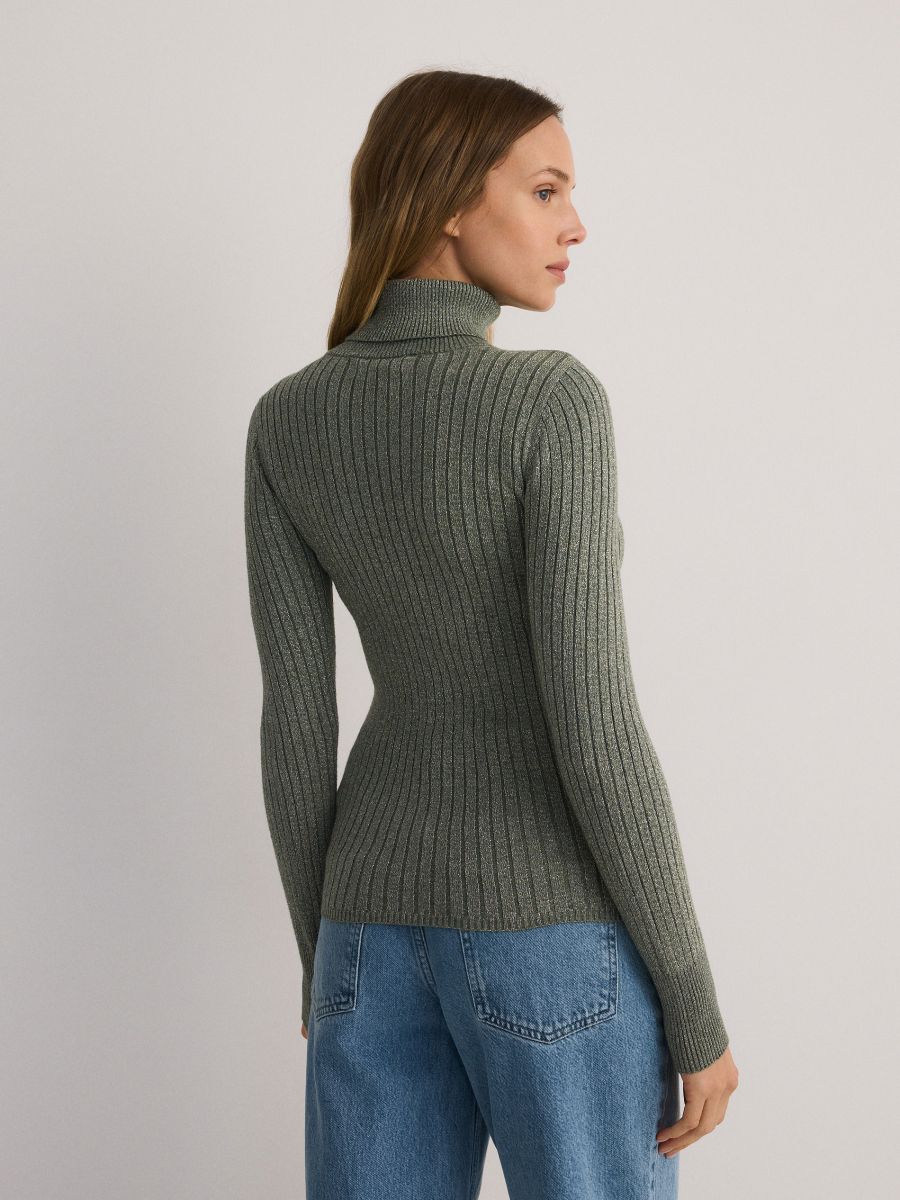 Shimmery turtleneck - khaki - RESERVED - 4