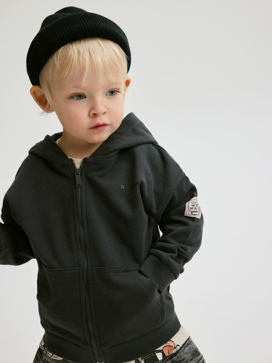 Sweatshirt com capuz com fecho de correr - CINZENTO ESCURO - RESERVED - 7