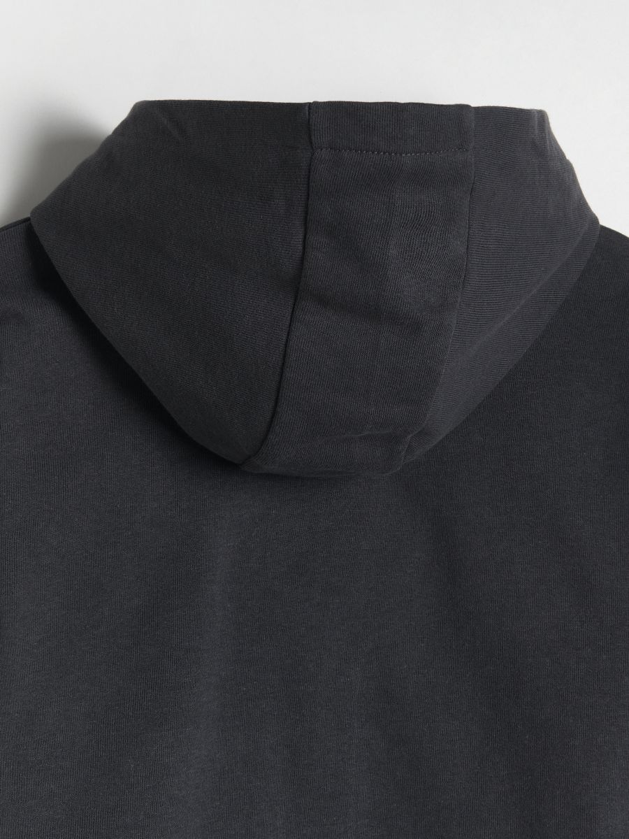 Sweatshirt com capuz com fecho de correr - CINZENTO ESCURO - RESERVED - 4