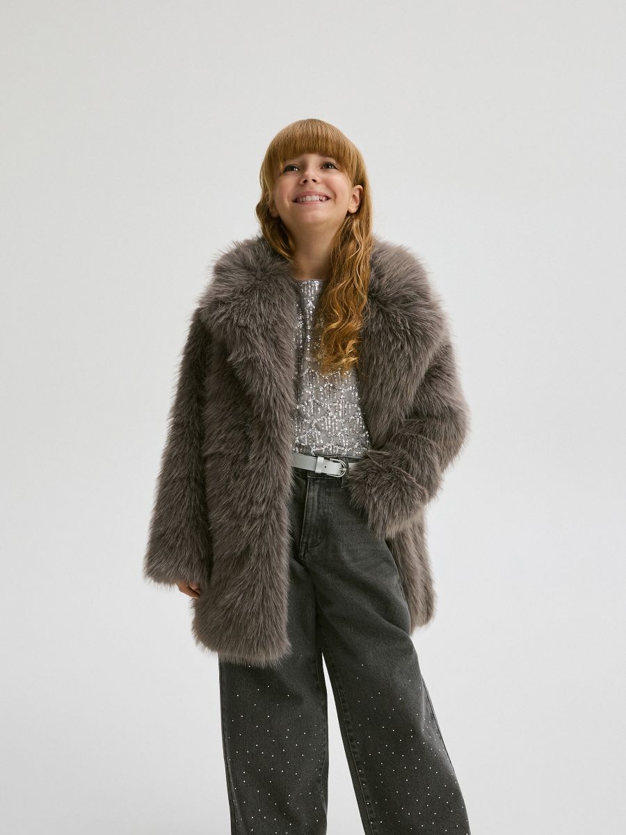 Sequin blouse - light grey - RESERVED - 4