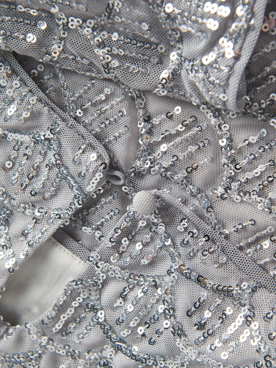 Sequin blouse - light grey - RESERVED - 5