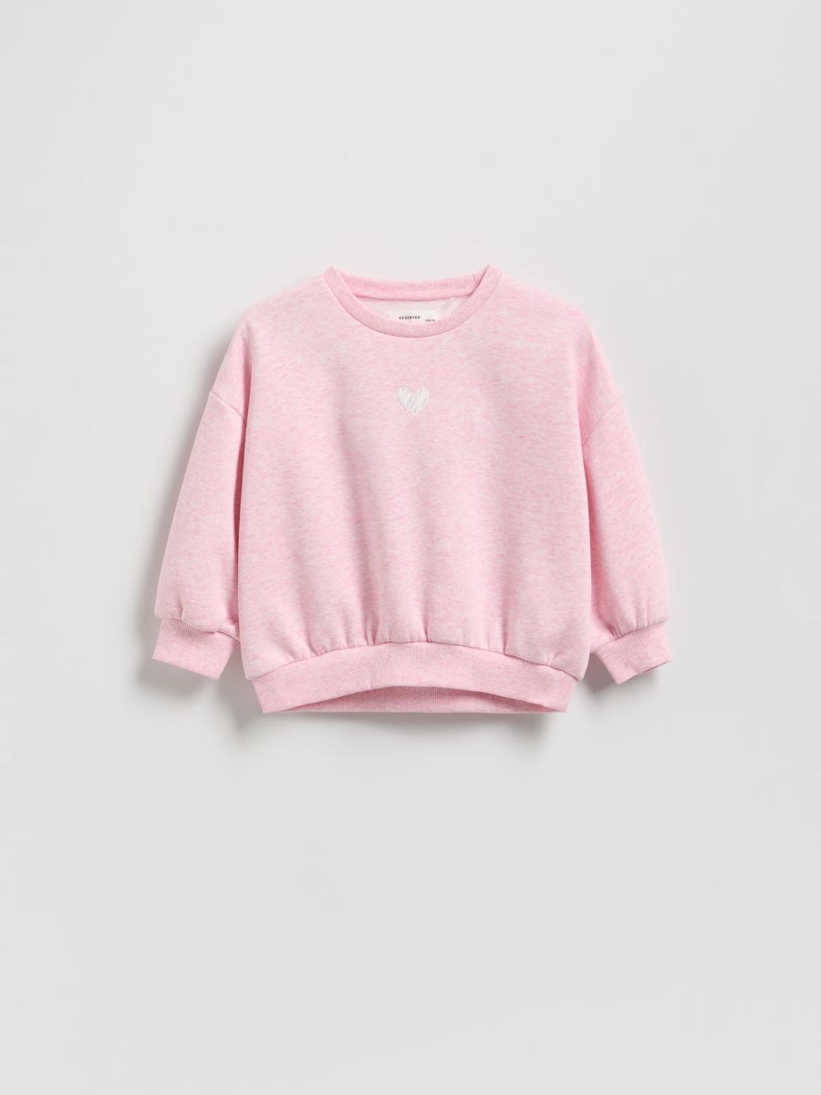 Sweatshirt with embroidery detailing - pink - RESERVED
