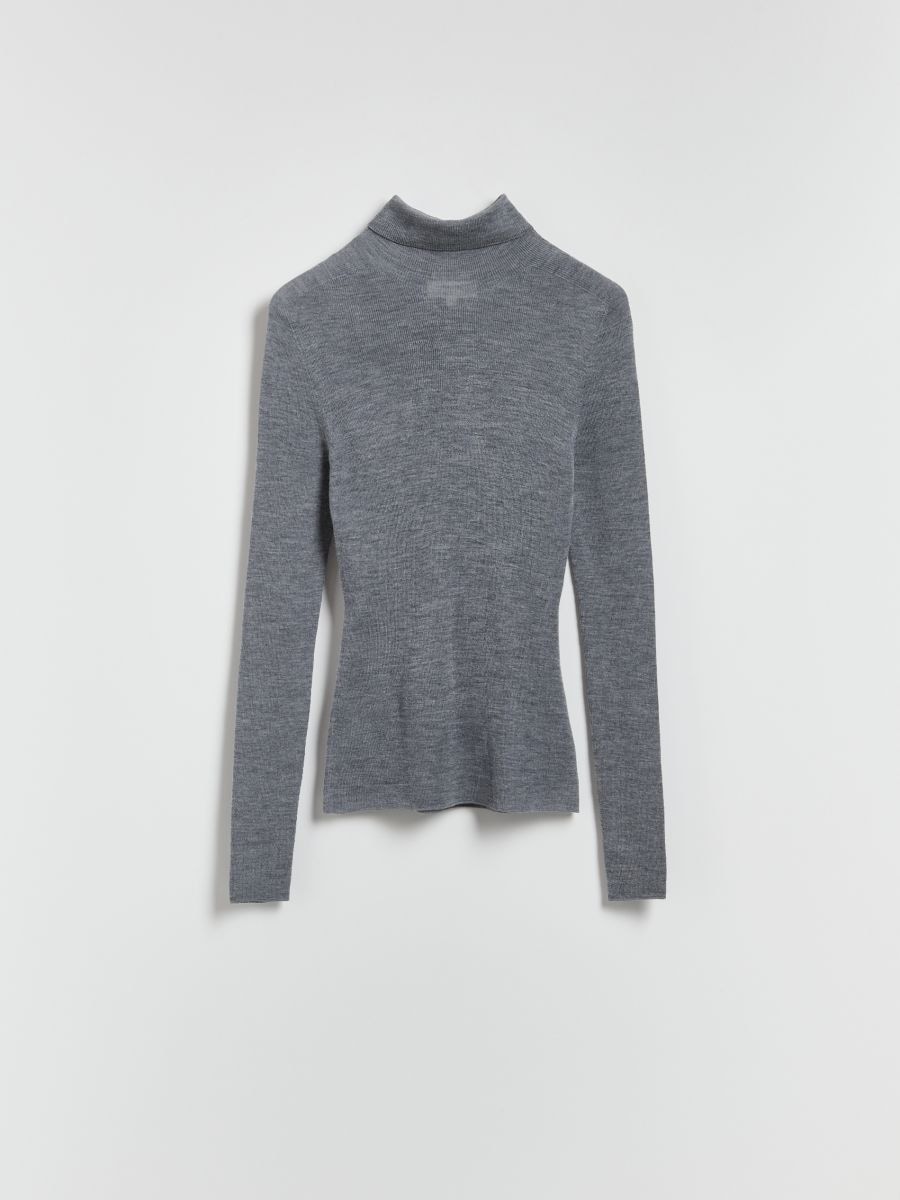 Wool turtleneck - mid grey - RESERVED