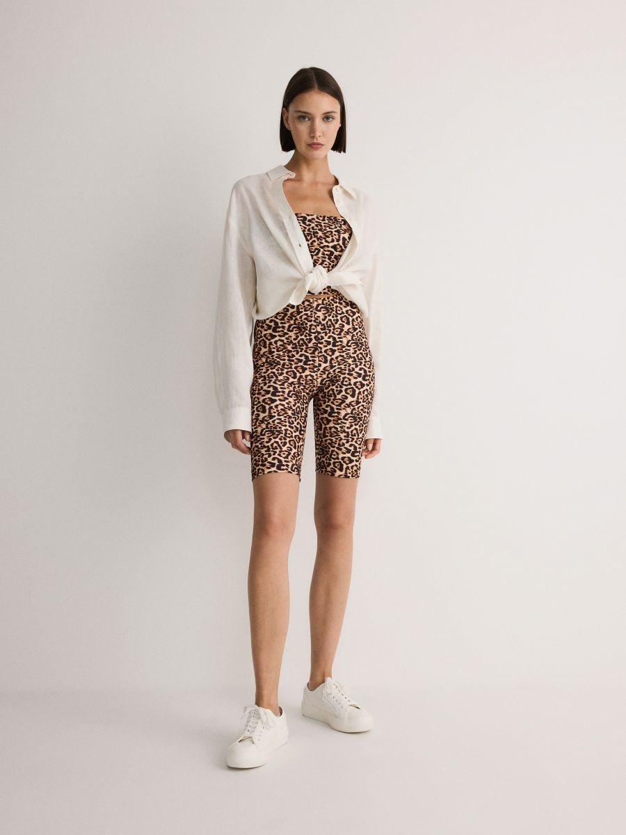 Biker shorts with animal print - multicolor - RESERVED - 2