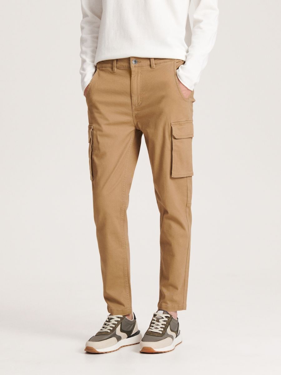 Slim cargo trousers - golden brown - RESERVED