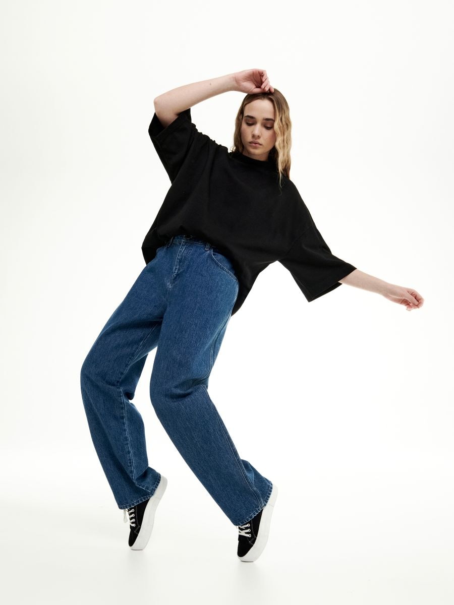 Loose jeans with drop crotch - blue jeans - RESERVED - 3