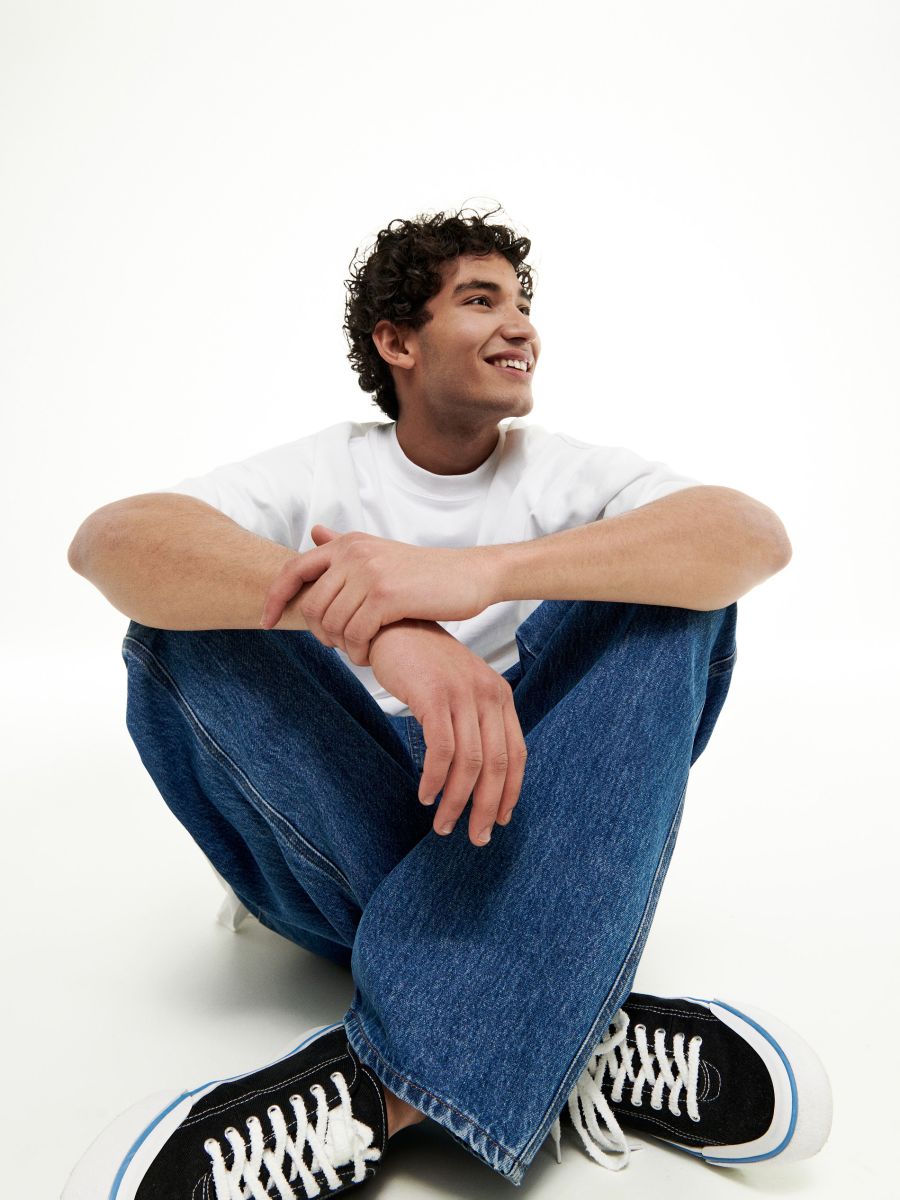 Loose jeans with drop crotch - blue jeans - RESERVED - 2