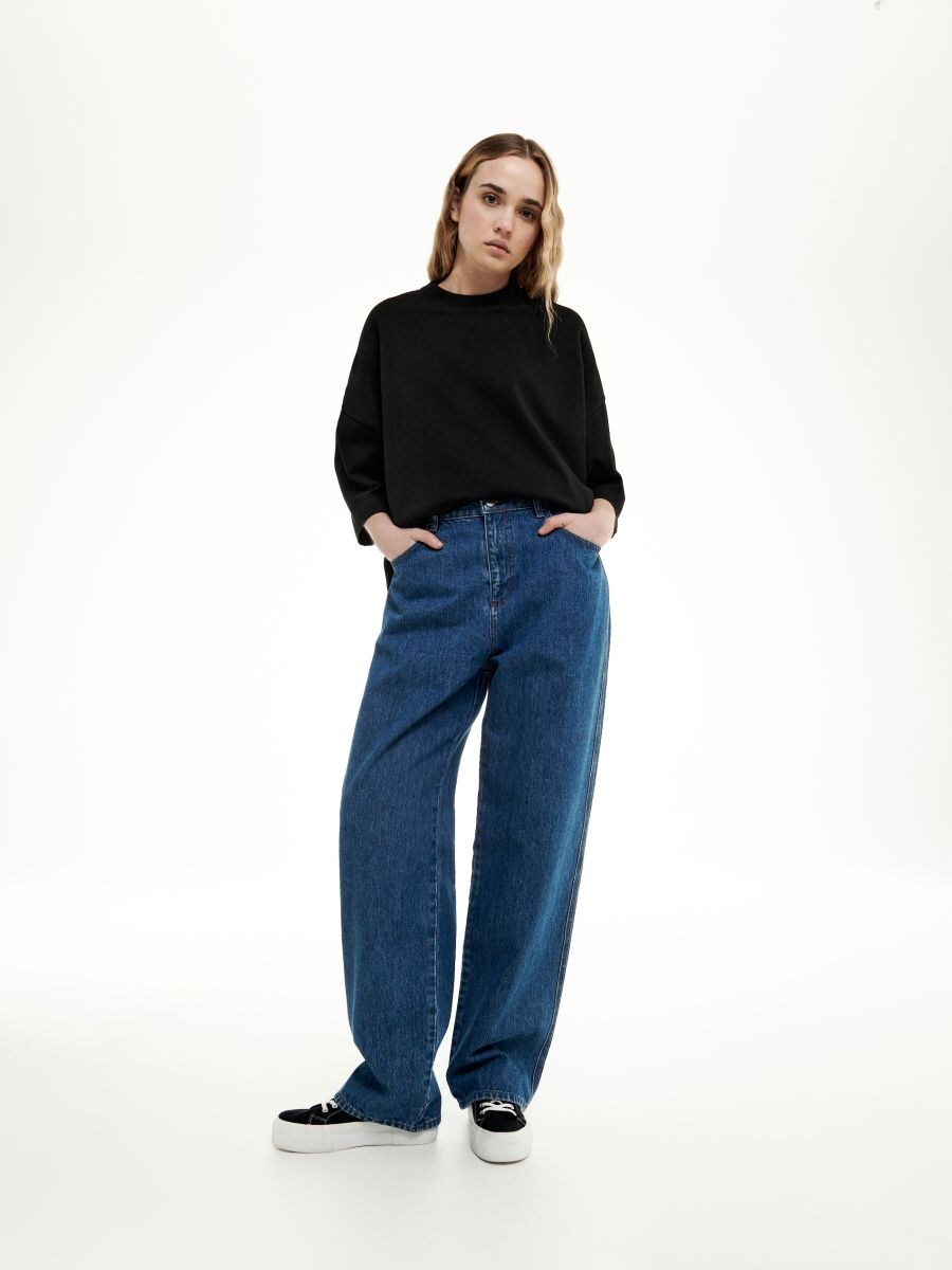 Loose jeans with drop crotch - blue jeans - RESERVED - 4
