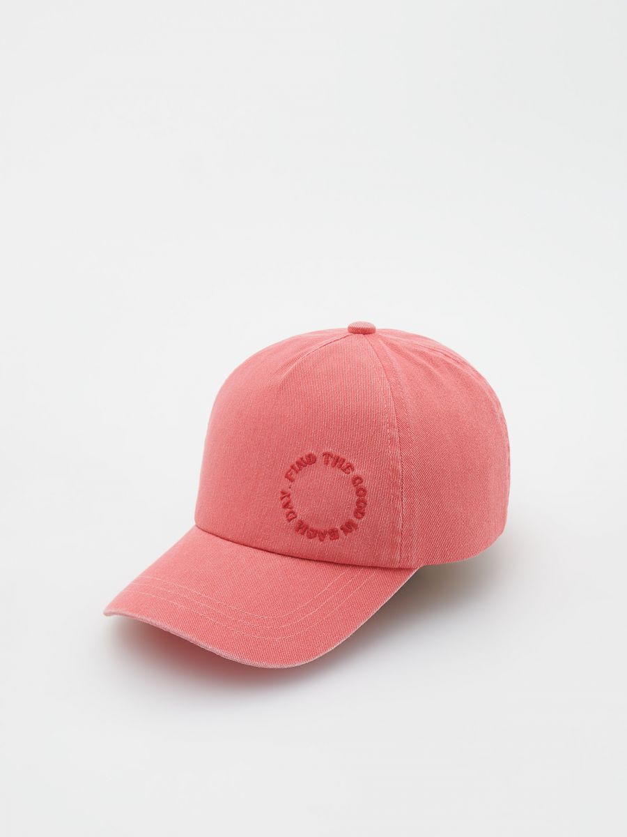 Bawełniana czapka z daszkiem - różowy - RESERVED