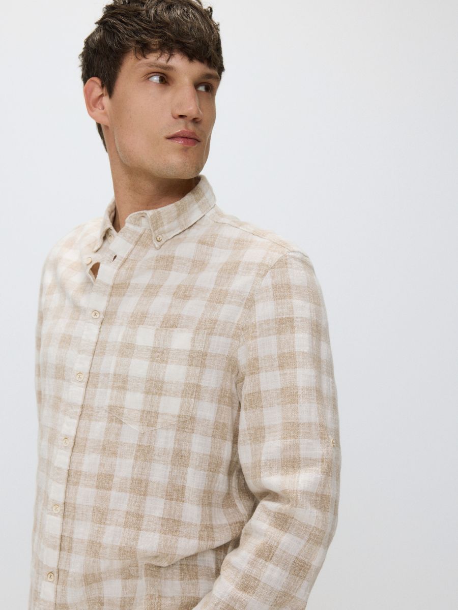 Kariertes hemd beige Clearance