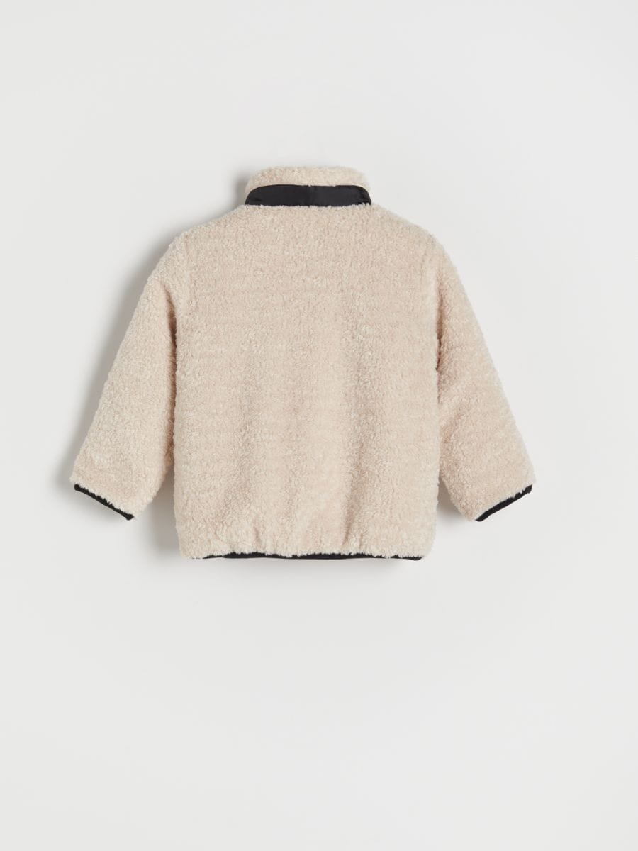 Sherpa jacket with stand up collar - cream - RESERVED - 6