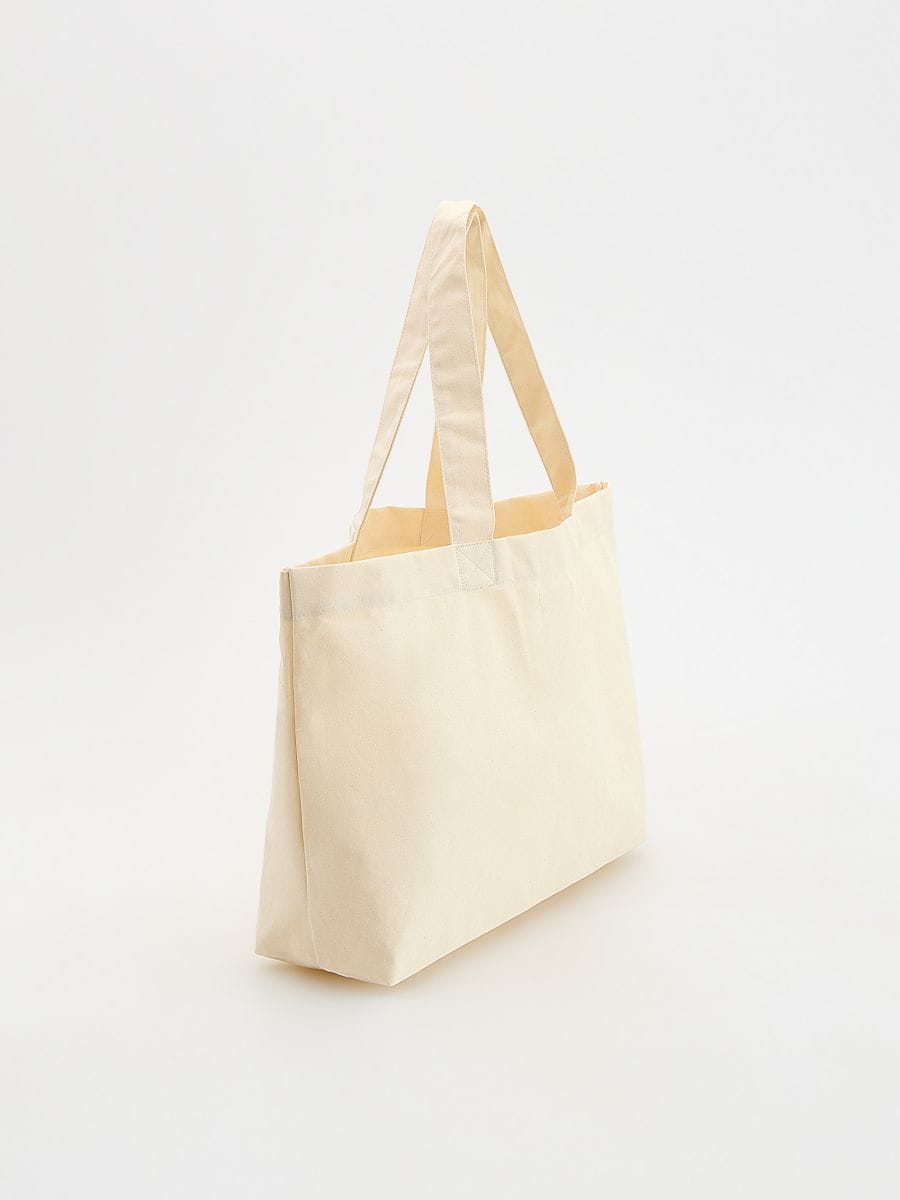 Canvas shopper bag - cream - RESERVED - 2
