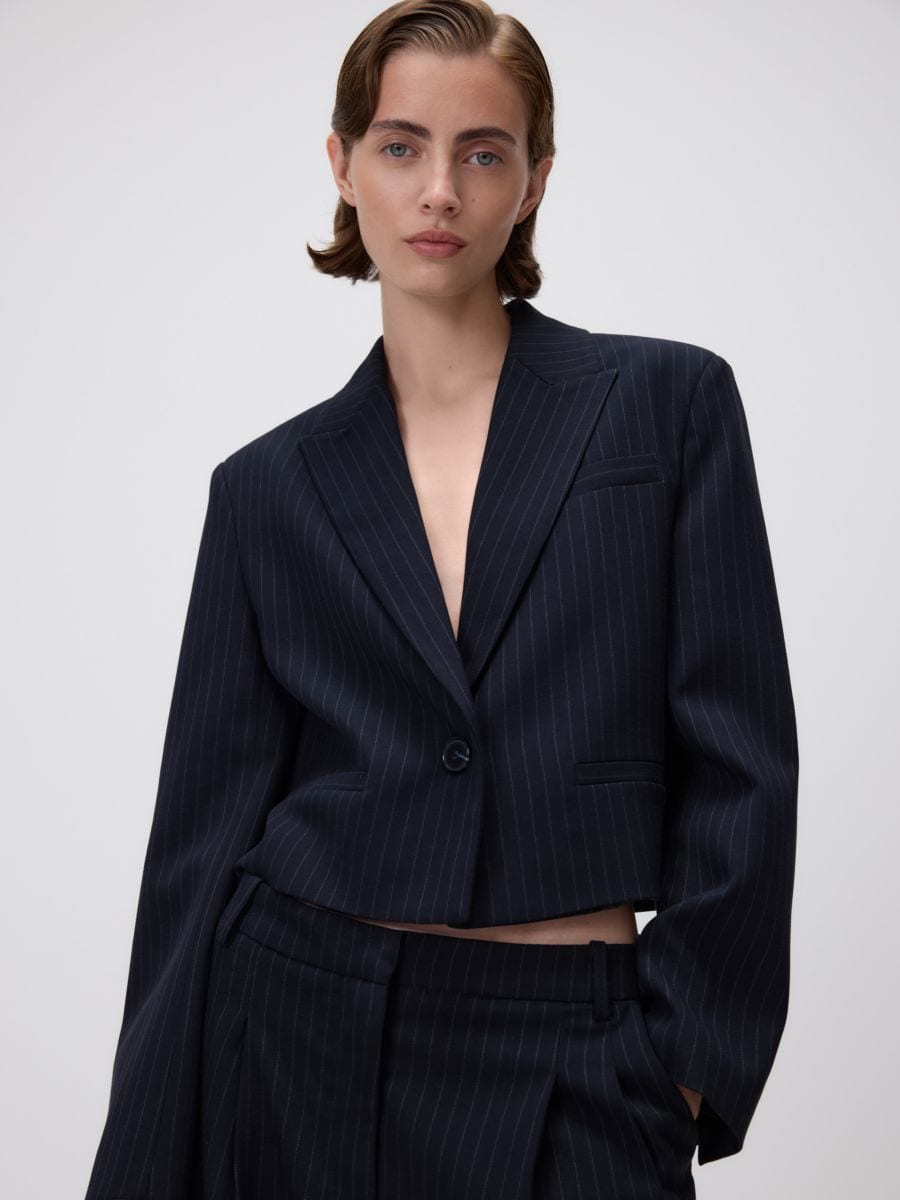 Cropped blazer - multicolor - RESERVED
