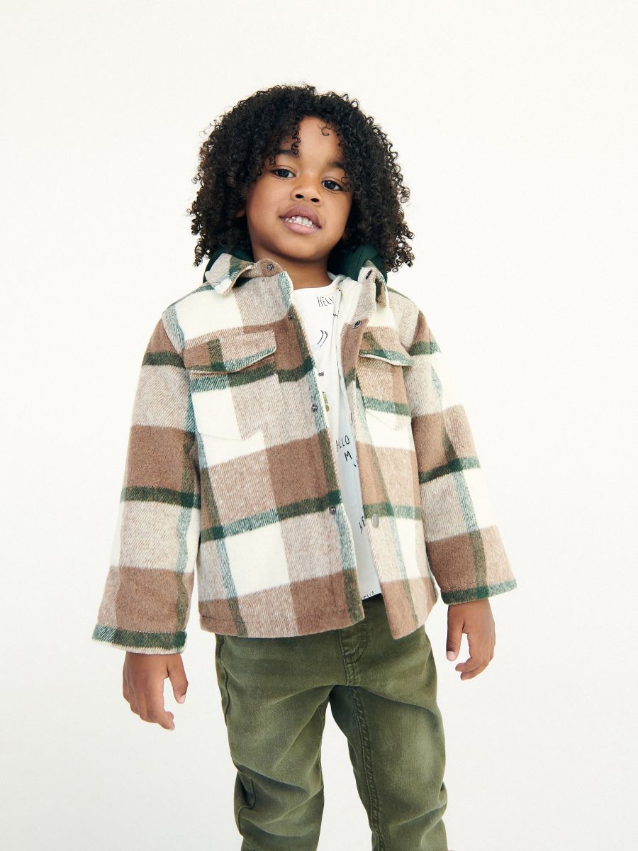Insulated check jacket - cream - RESERVED - 3