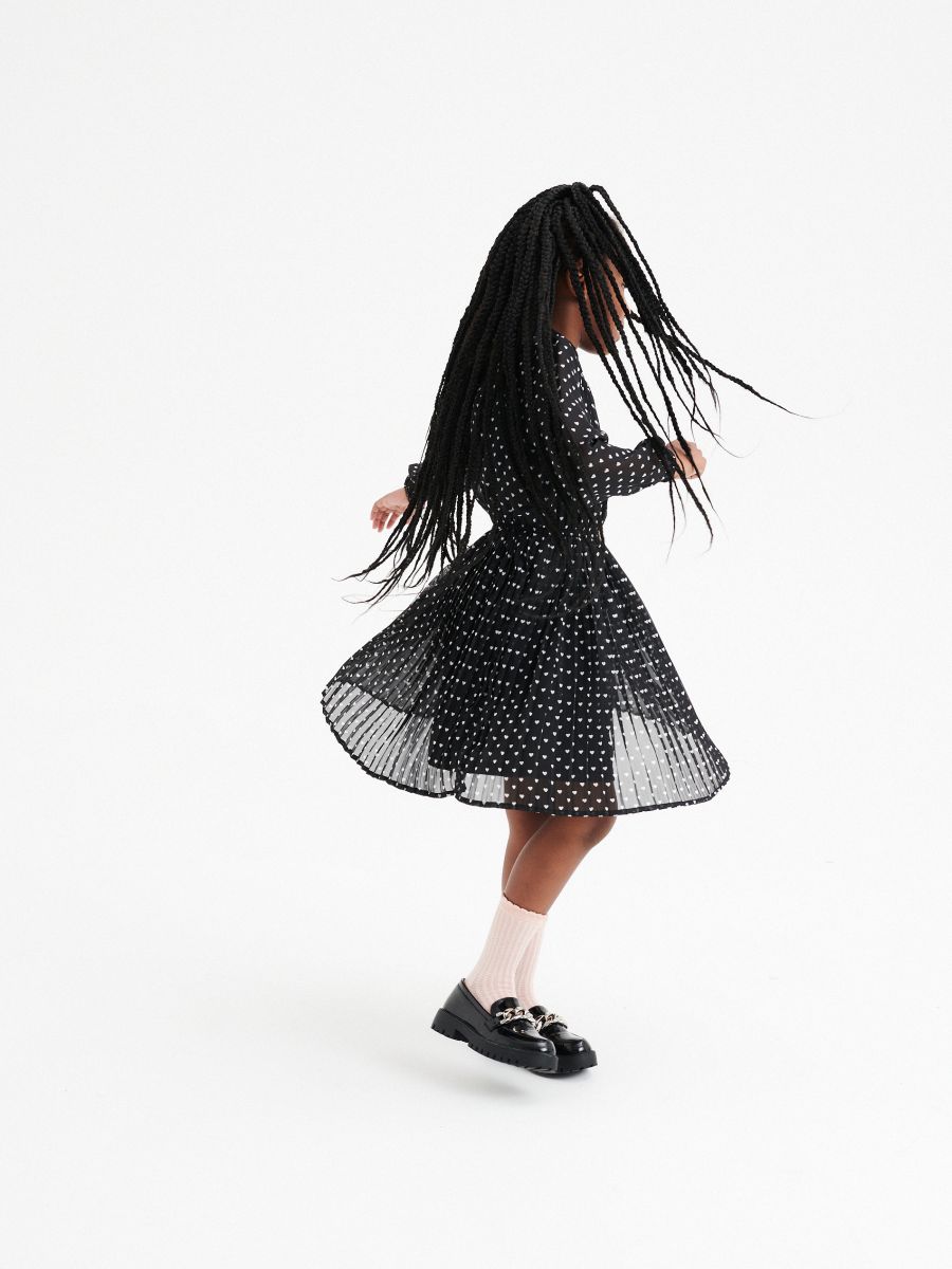 Kleid mit Plisseerock - schwarz - RESERVED - 7