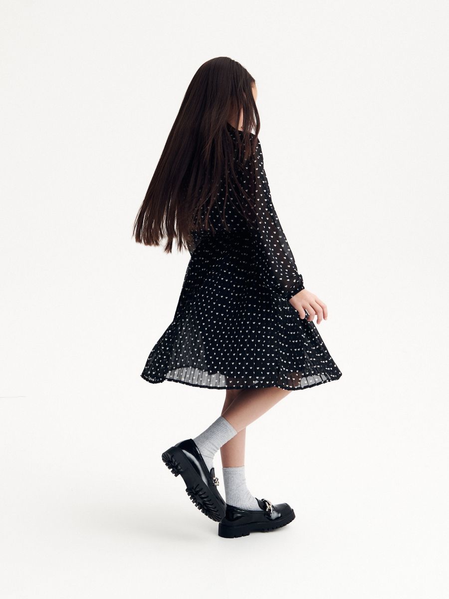 Kleid mit Plisseerock - schwarz - RESERVED - 3