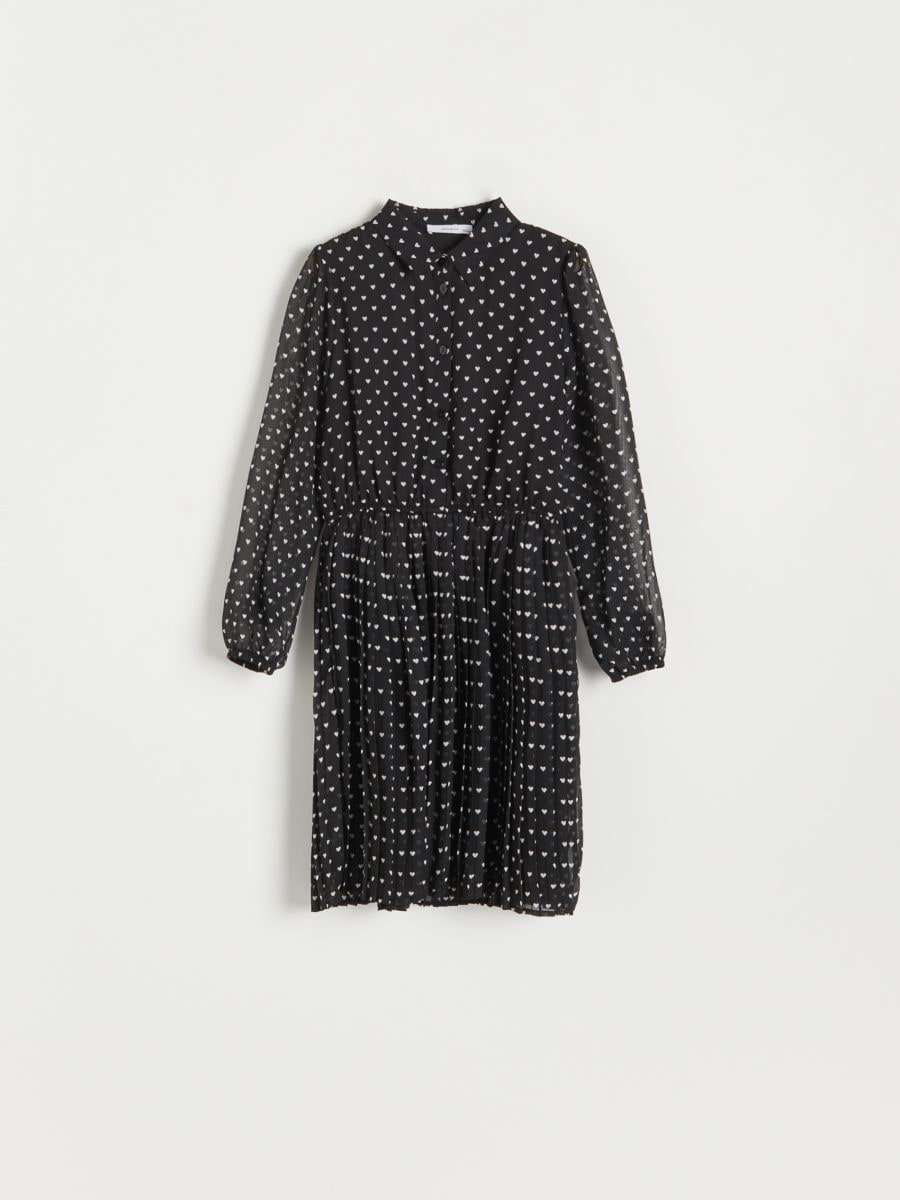 Kleid mit Plisseerock - schwarz - RESERVED - 5