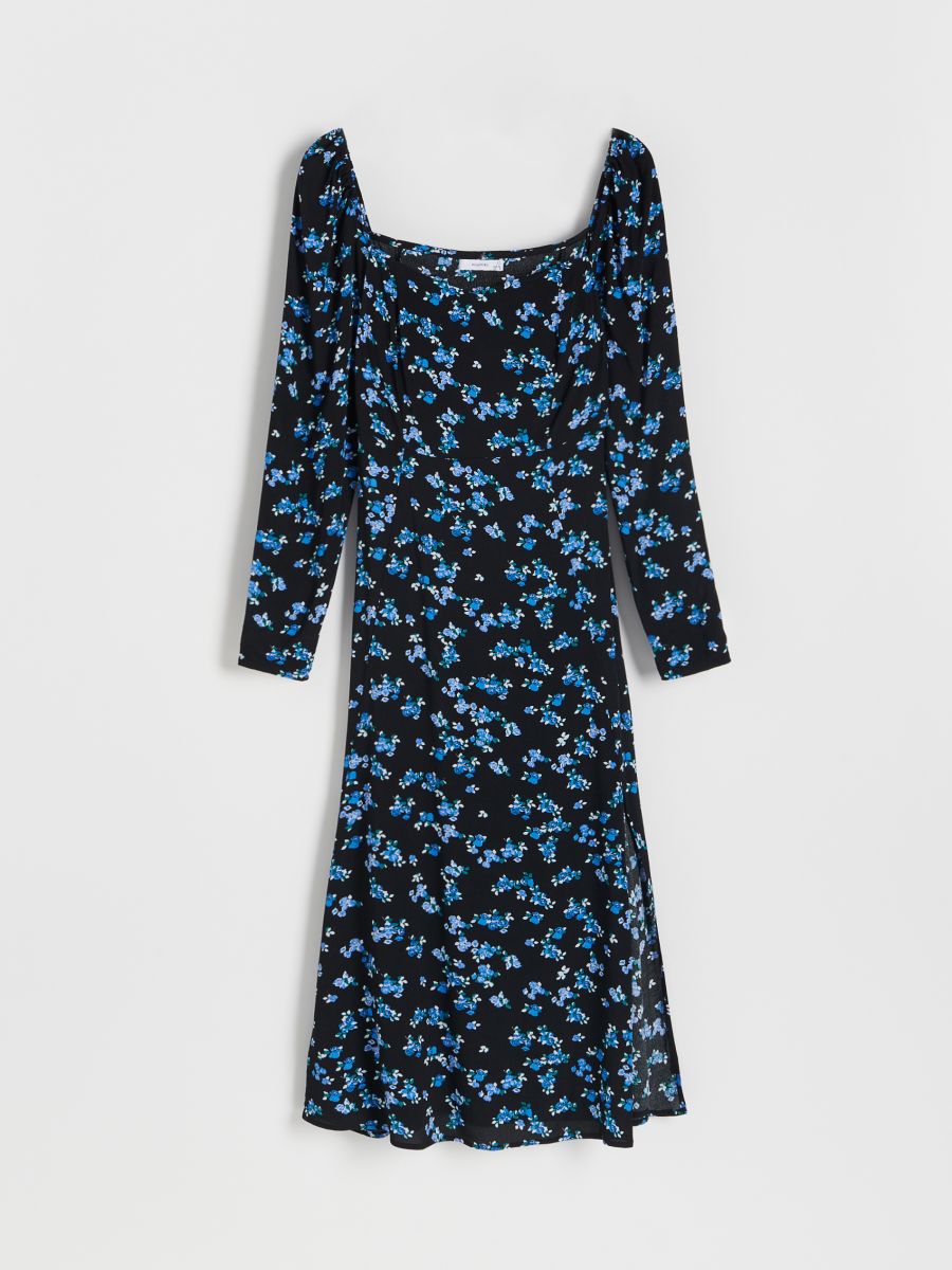 Robe en viscose à motif - Noir - RESERVED - 5