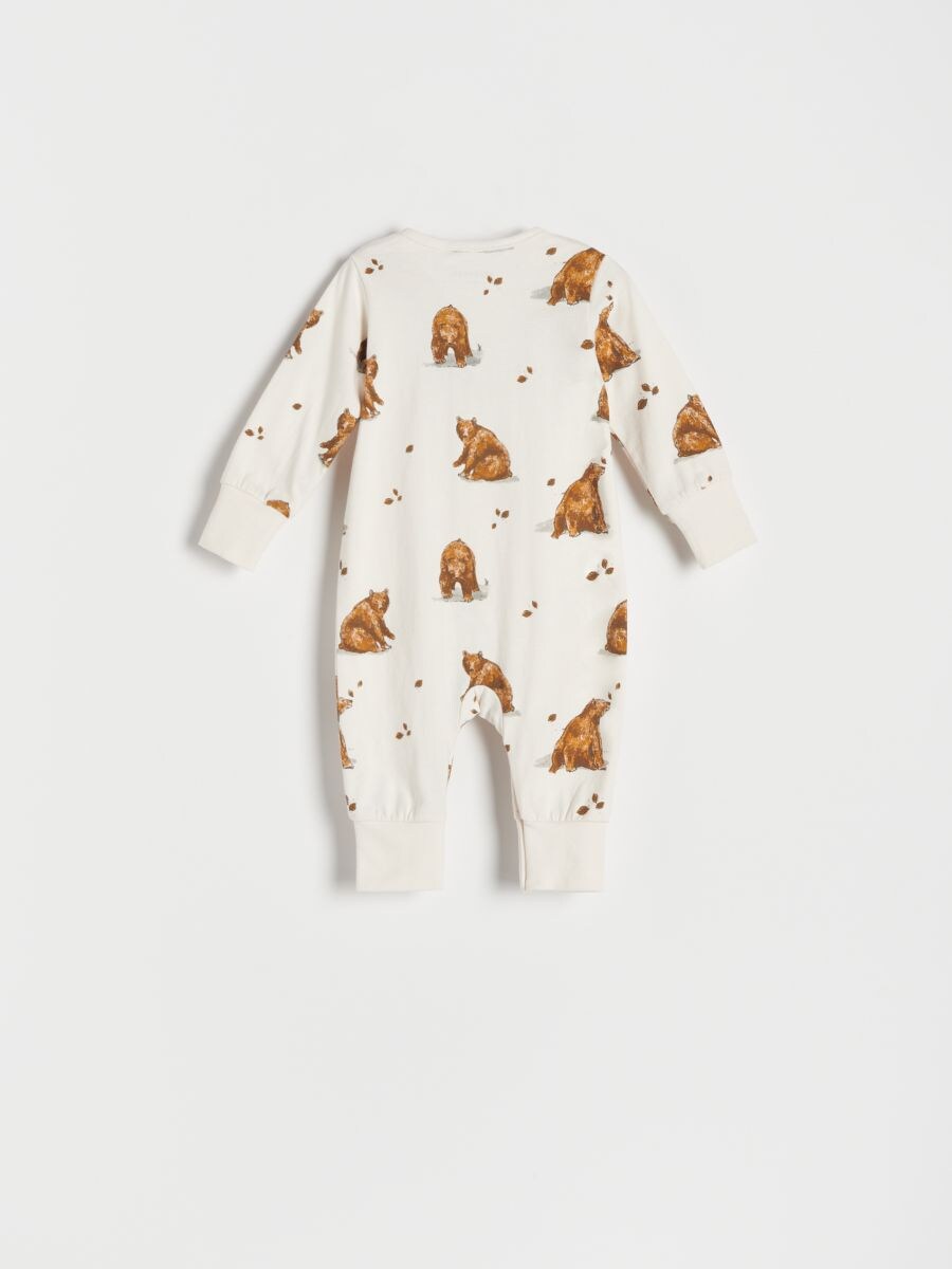Bear pattern romper - beige - RESERVED - 2