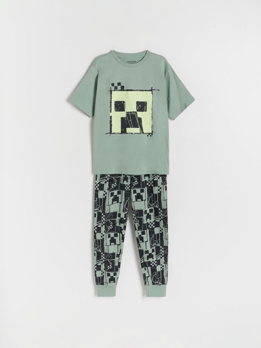 Dwuczęściowa piżama Minecraft - jasnozielony - RESERVED
