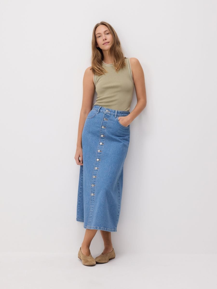 Plain viscose top - light olive - RESERVED - 2