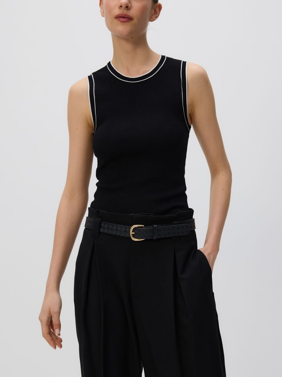 Plain viscose top - black - RESERVED - 2