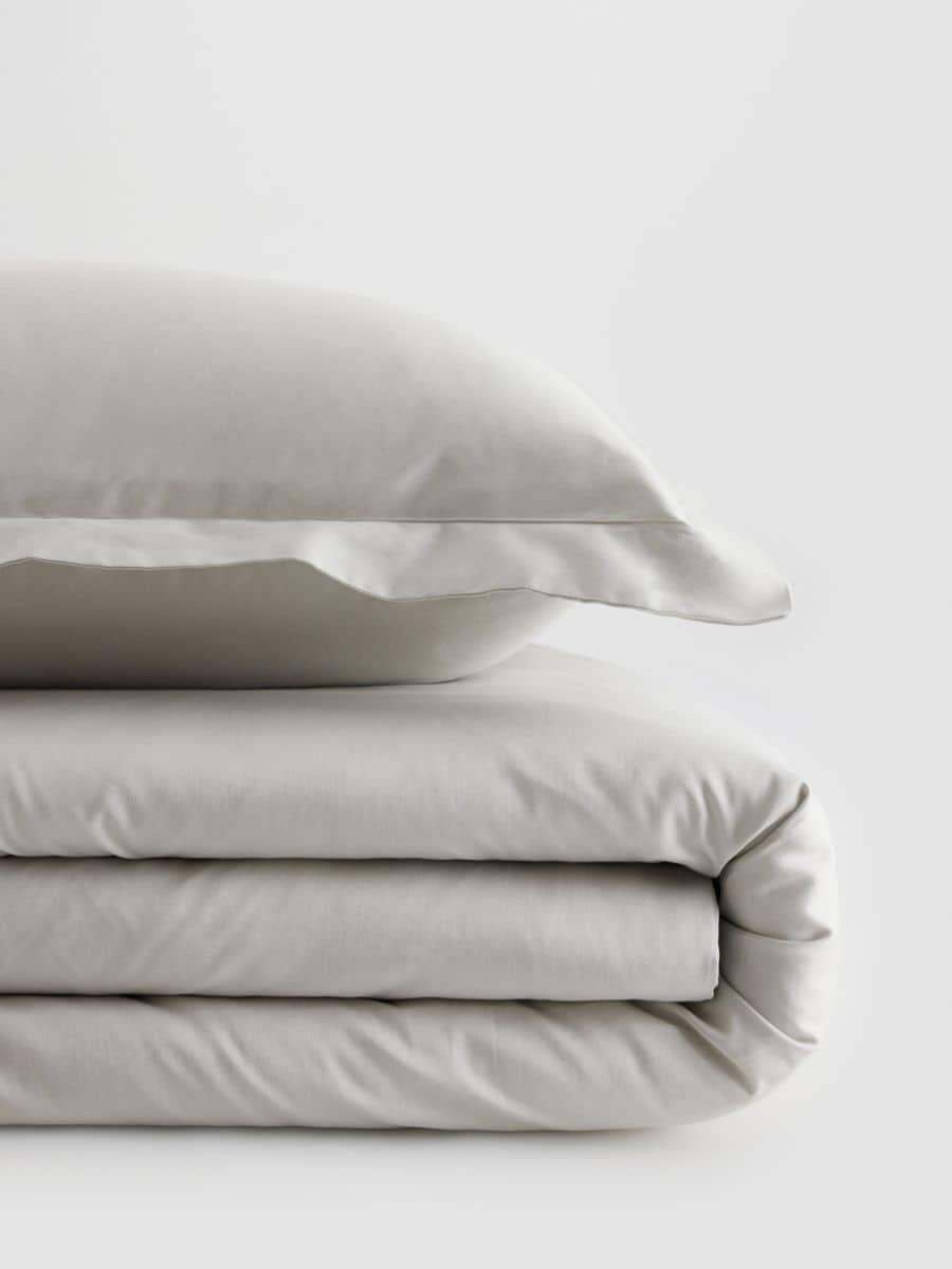 Jogo de cama em algodão acetinado - light grey - RESERVED