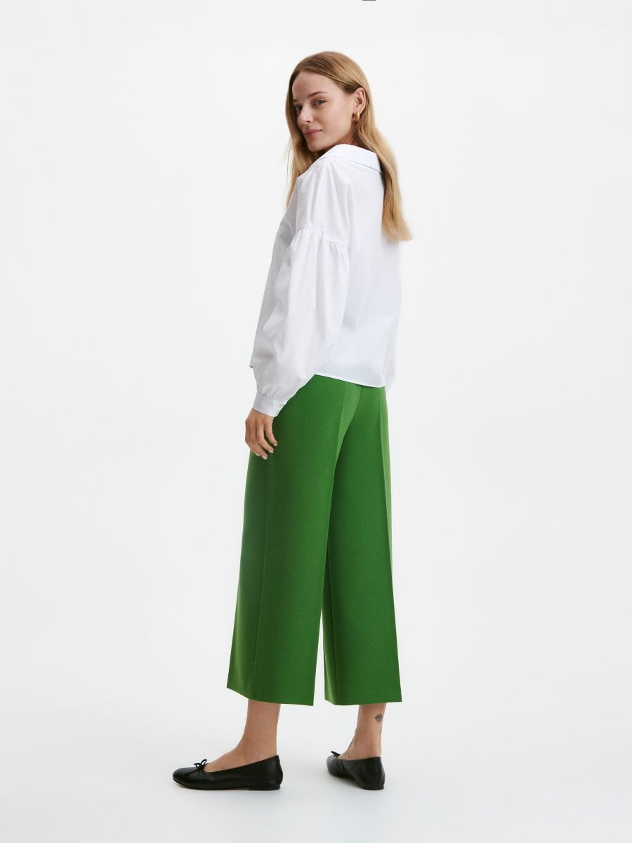 Elegant trousers with pressed crease - green - RESERVED - 3
