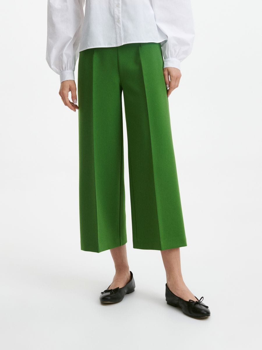 Elegant trousers with pressed crease - green - RESERVED - 4