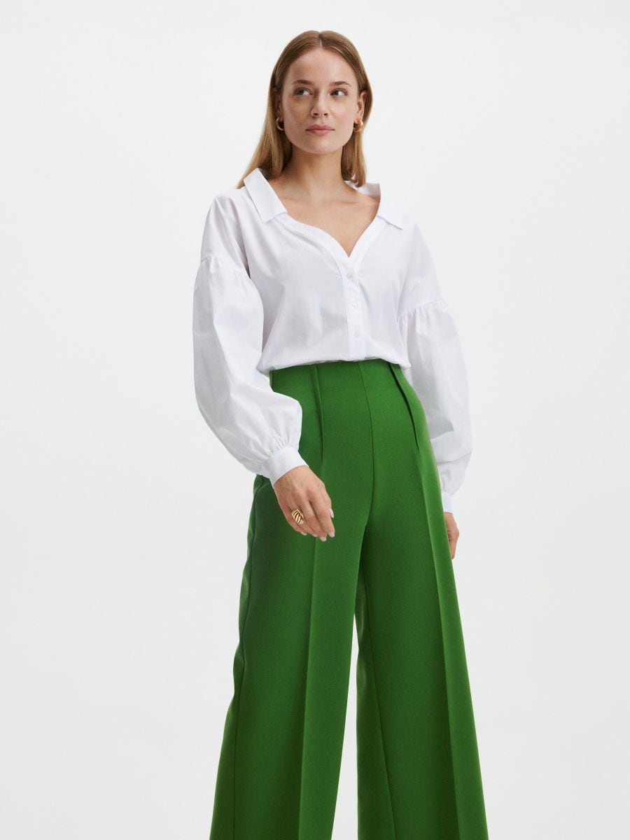 Elegante Hose mit Bügelfalte Farbe grün - RESERVED - 3177T-77X
