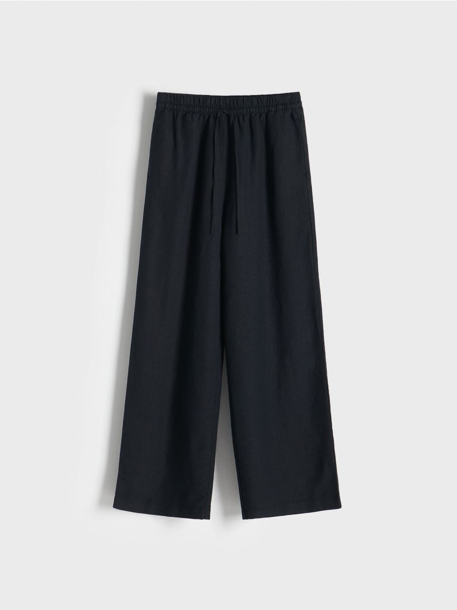 Linen rich trousers - black - RESERVED - 3