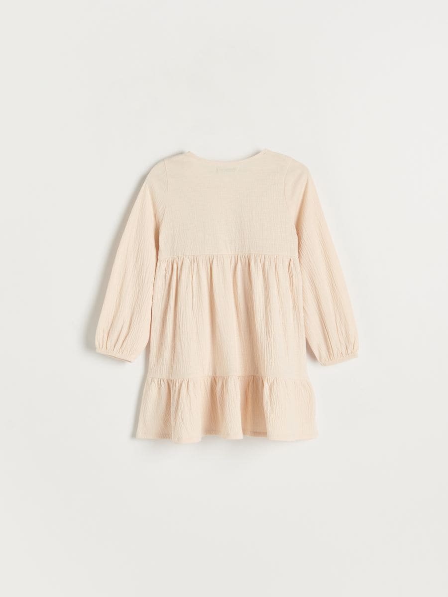 Dress with decorated buttons - beige - RESERVED - 4