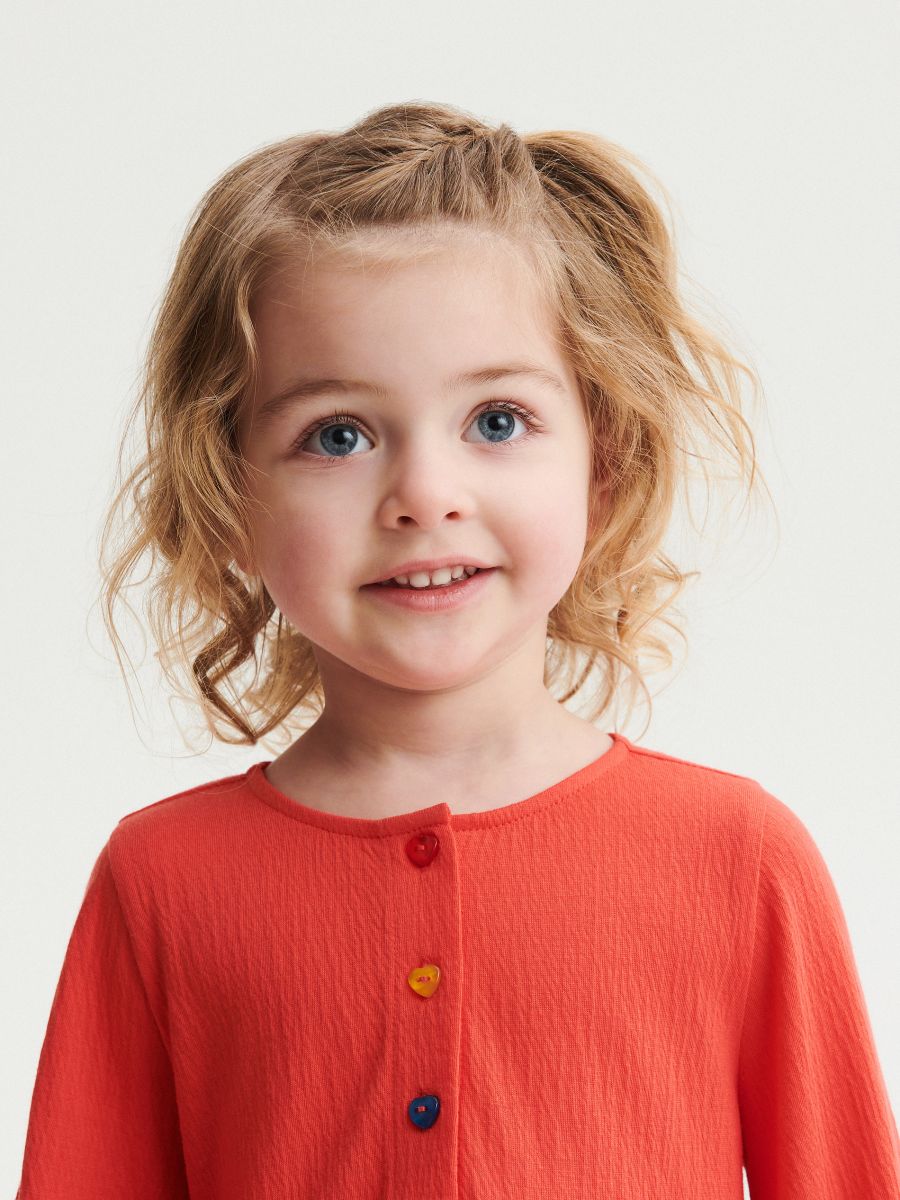 Dress with decorated buttons - red - RESERVED - 3