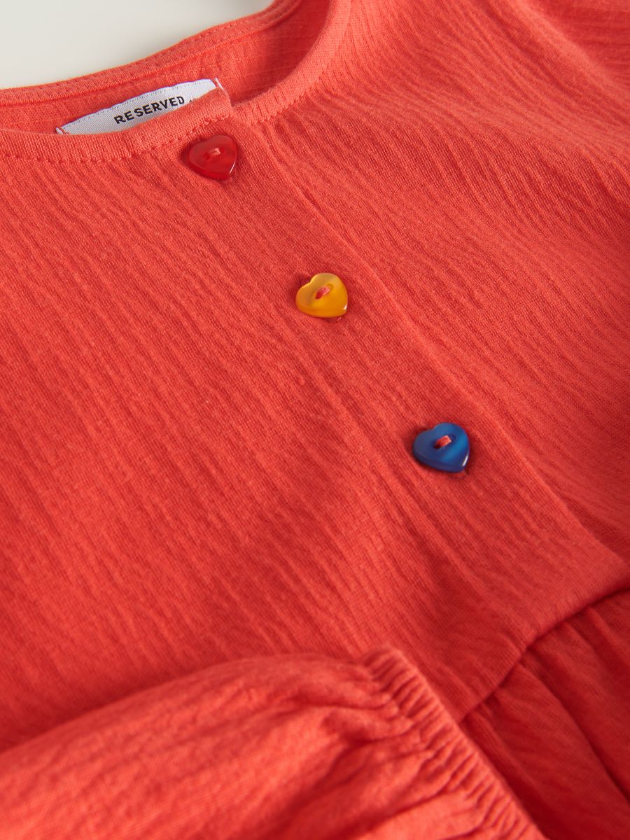 Dress with decorated buttons - red - RESERVED - 5