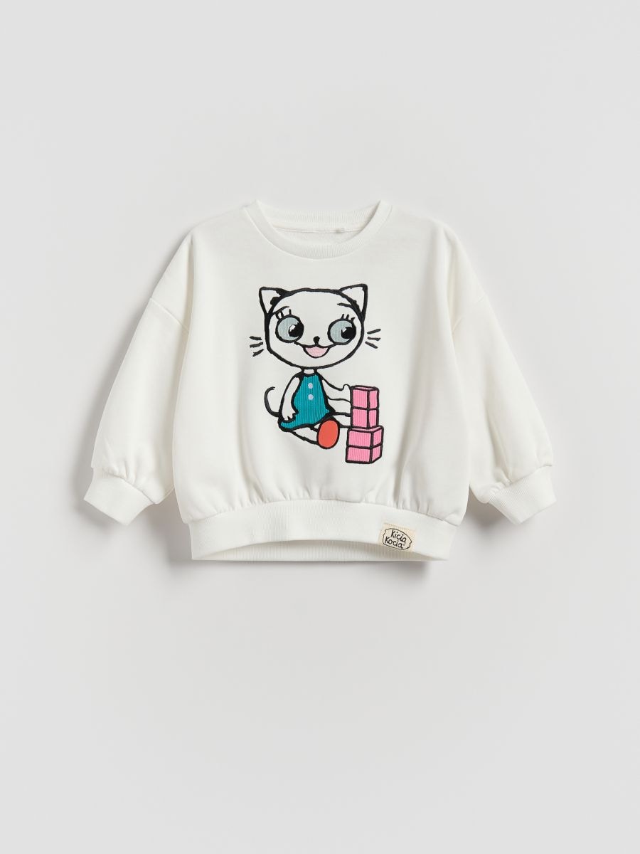 Bavlněná mikina Kitty Kotty - krémová - RESERVED