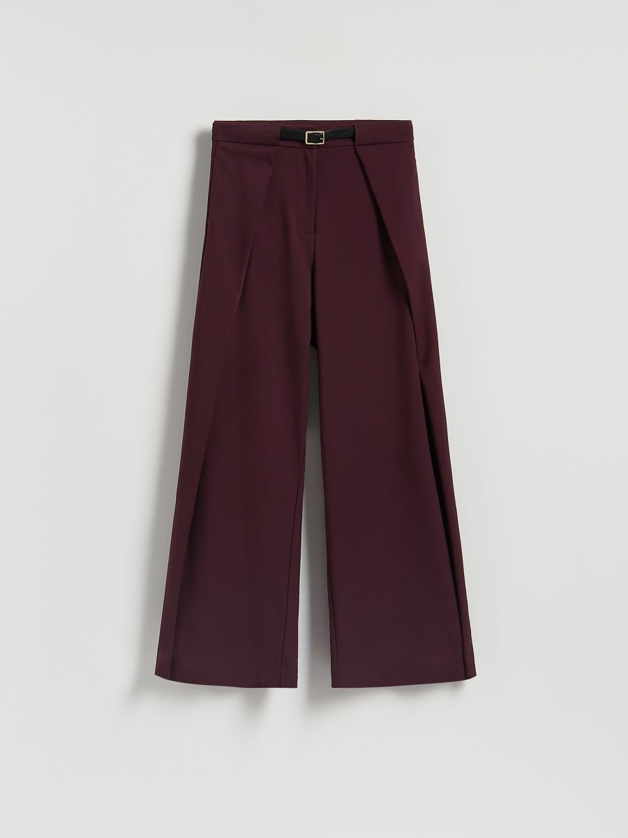 Trousers with pleats - mahogany - RESERVED