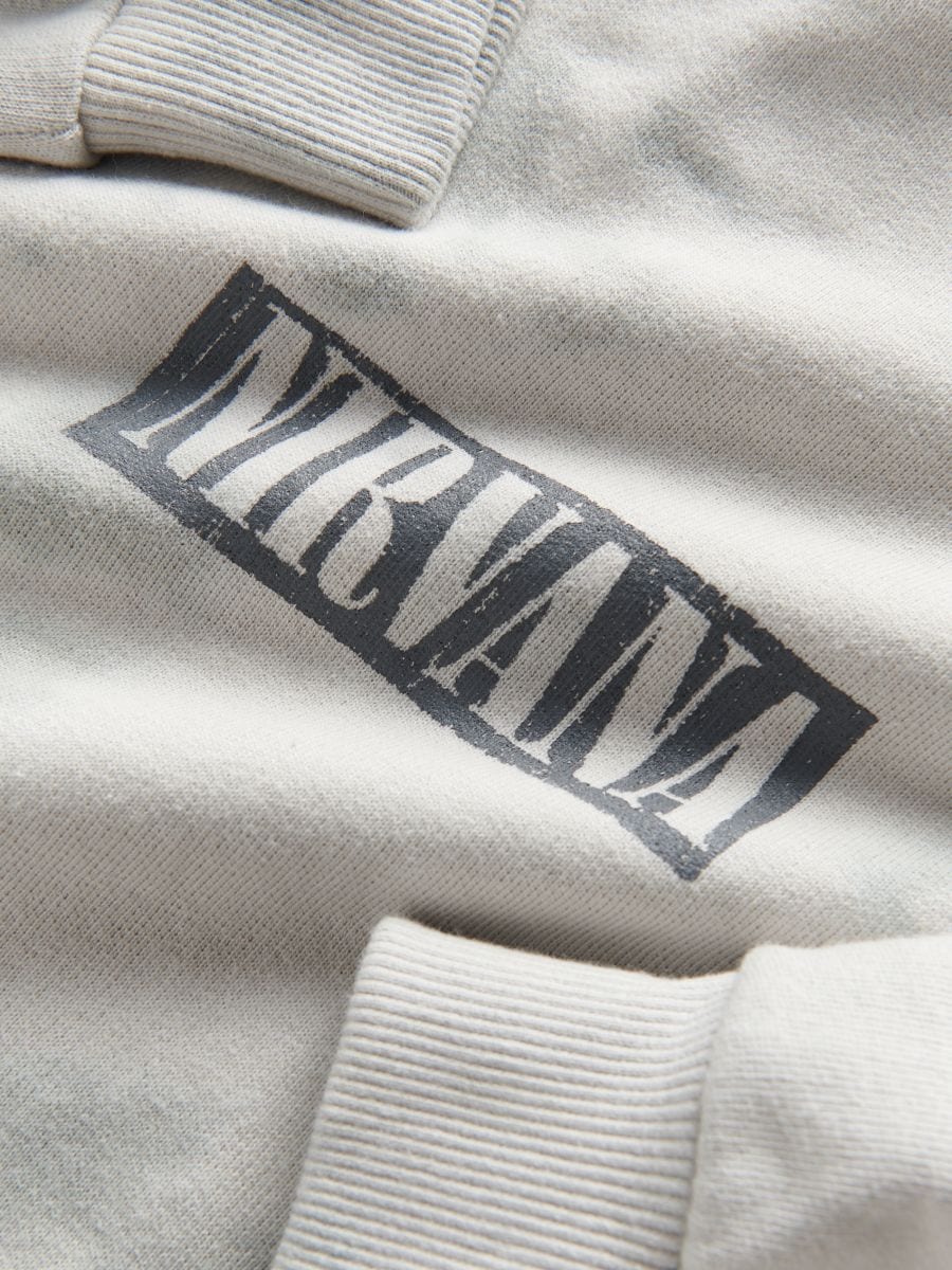 Felpa oversize Nirvana - grigio chiaro - RESERVED - 3
