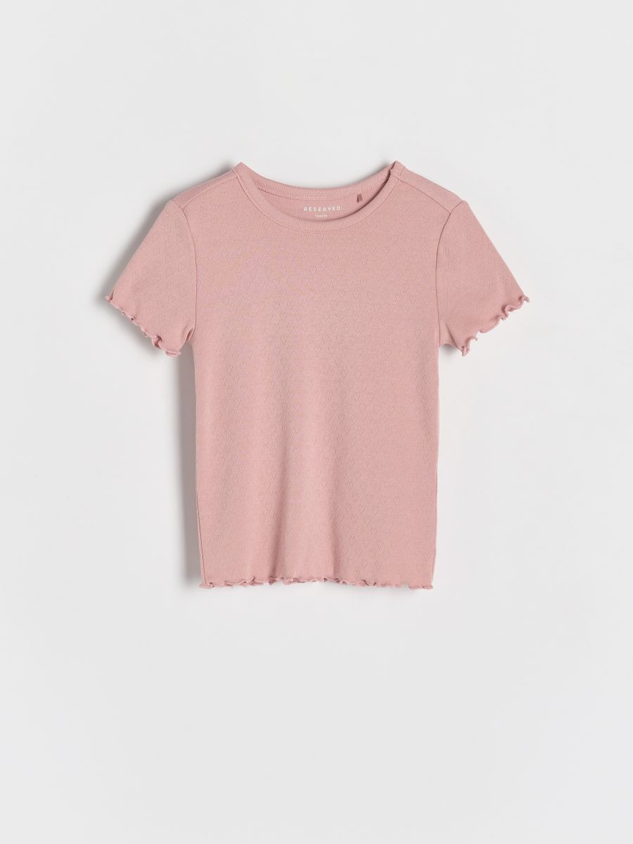 Openwork t-shirt - pastel pink - RESERVED - 3