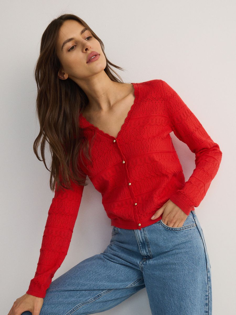 LADIES` SWEATER - crvena - RESERVED