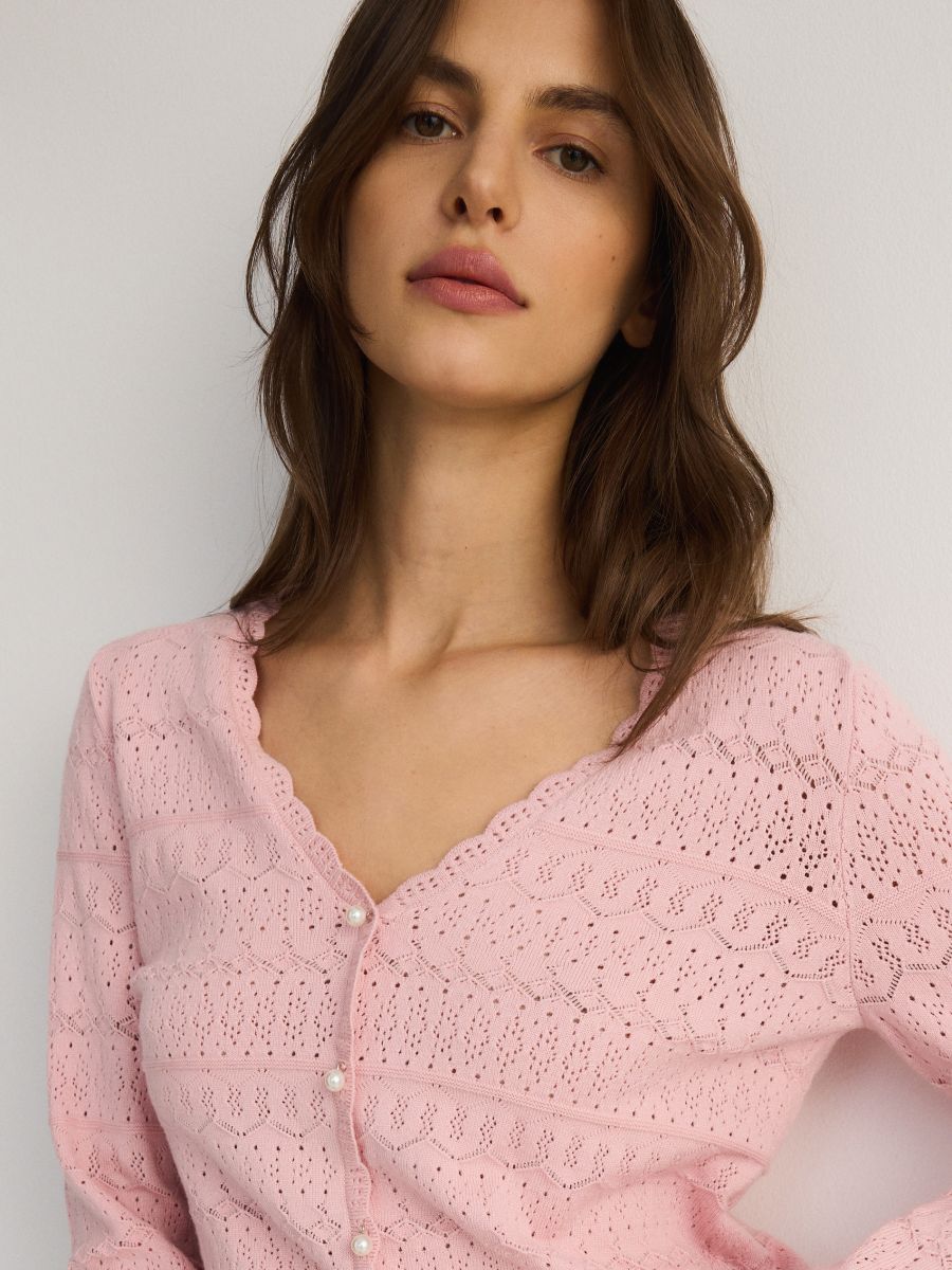 LADIES` SWEATER - prljavo roze - RESERVED
