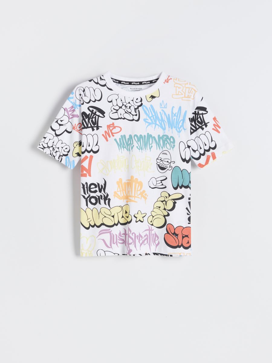 T-shirt with all over print - white - RESERVED - 2
