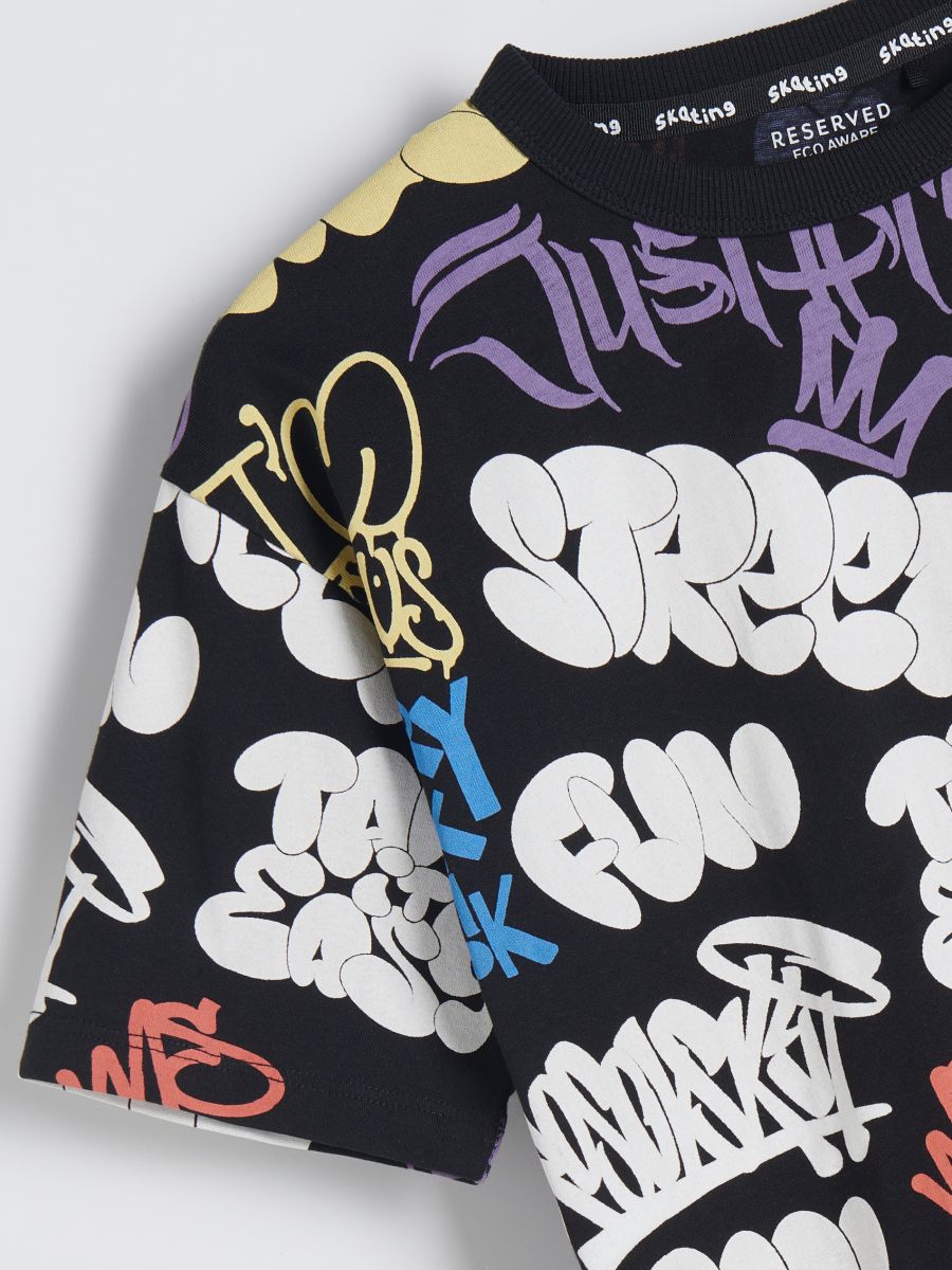 T-shirt with all over print - black - RESERVED - 7