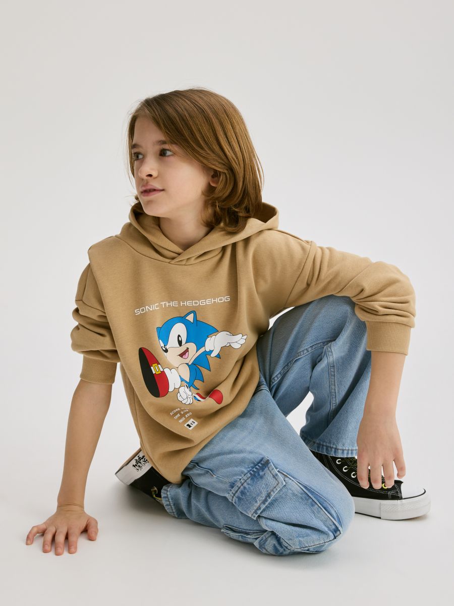 Oversized Sonic-hættetrøje - beige - RESERVED