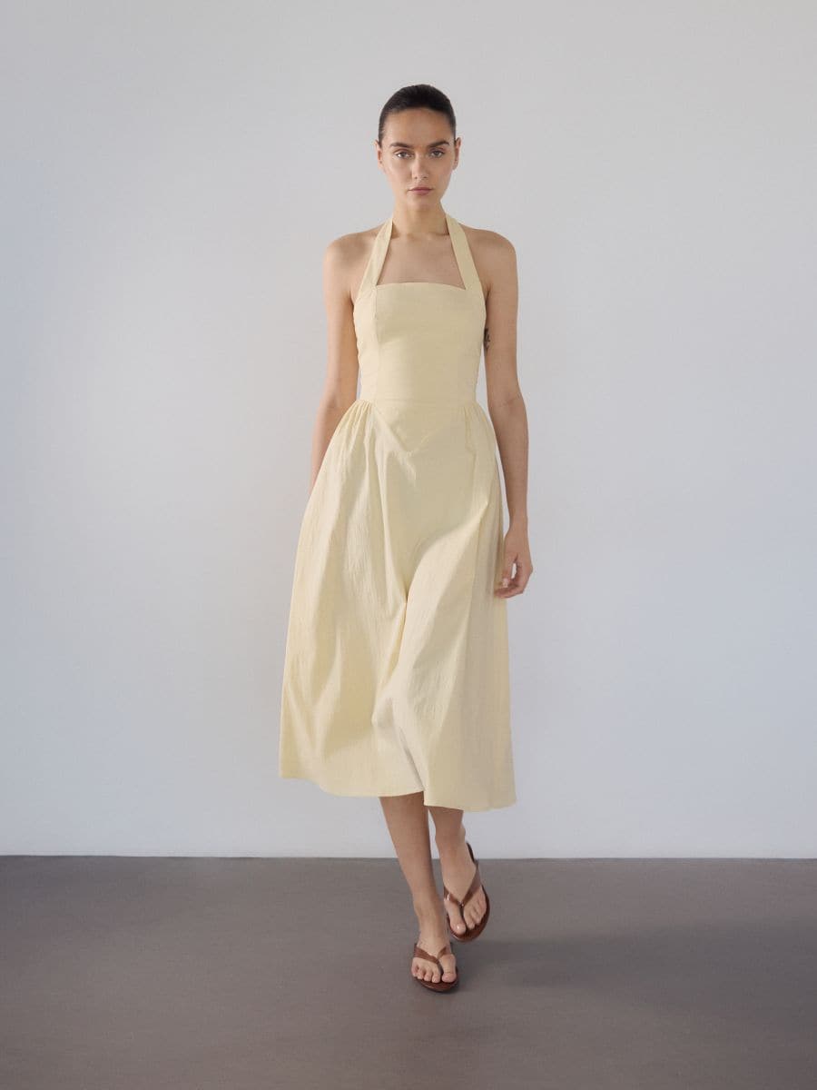 Robe midi en coton - jaune clair - RESERVED - 7