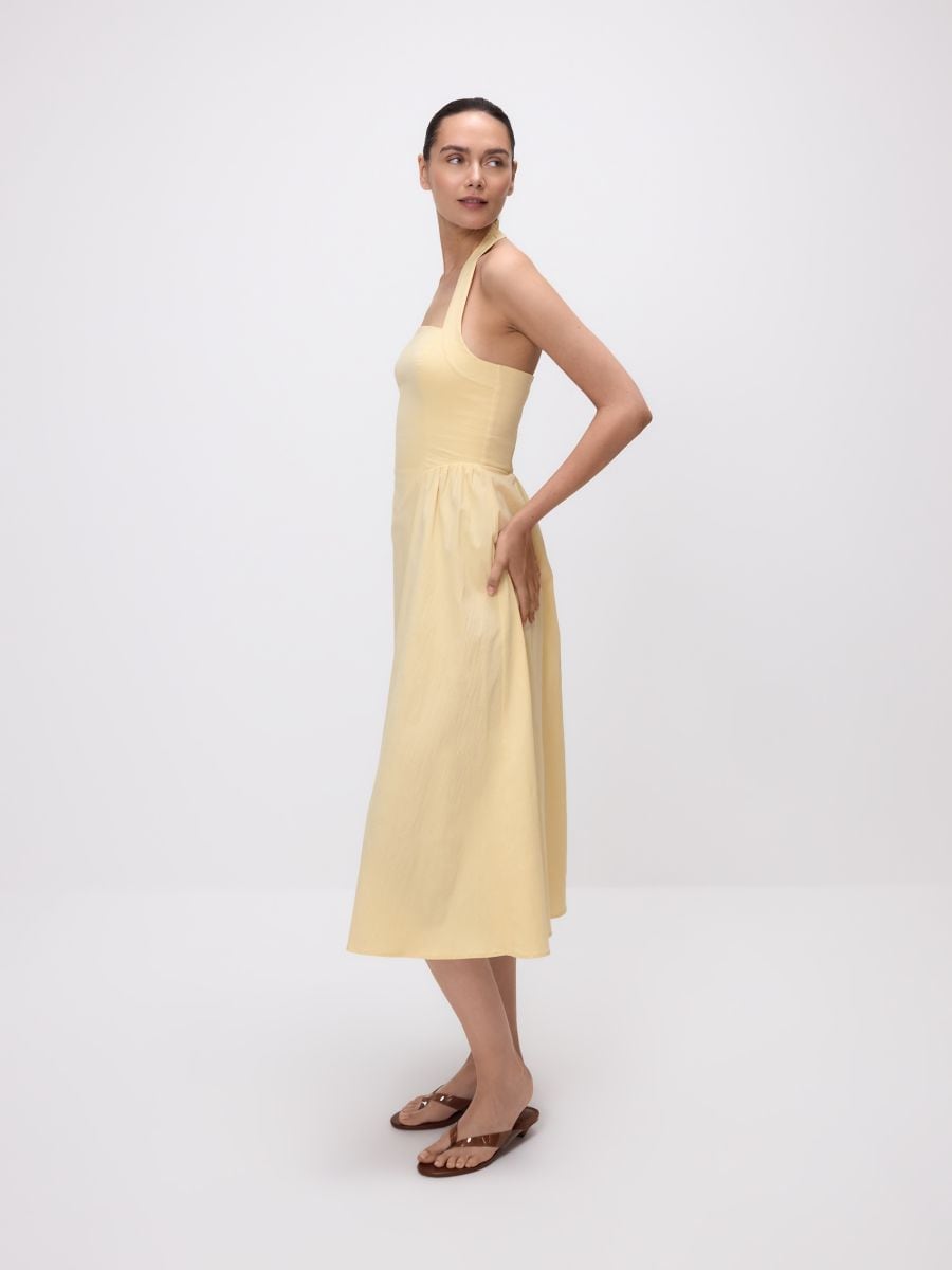 Robe midi en coton - jaune clair - RESERVED - 4