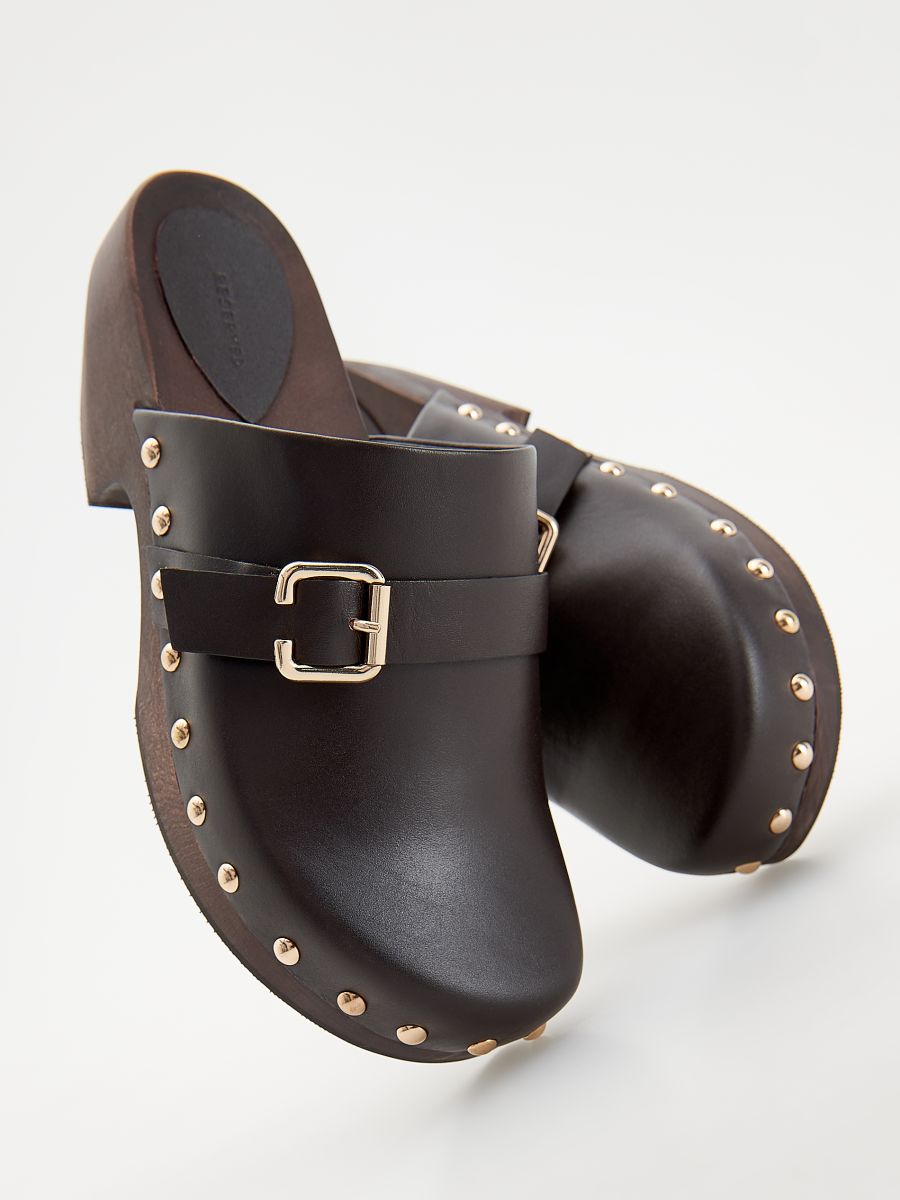 LADIES` MULES - dark brown - RESERVED - 3