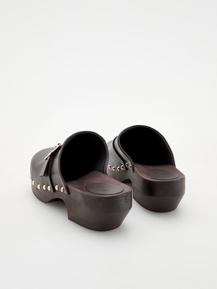 LADIES` MULES - dark brown - RESERVED - 4