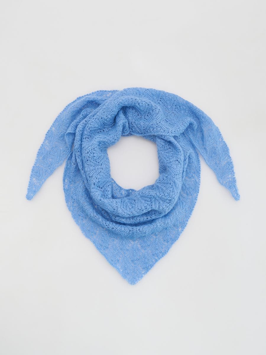 Šalikas su vilna ir moheriu - žydra - RESERVED