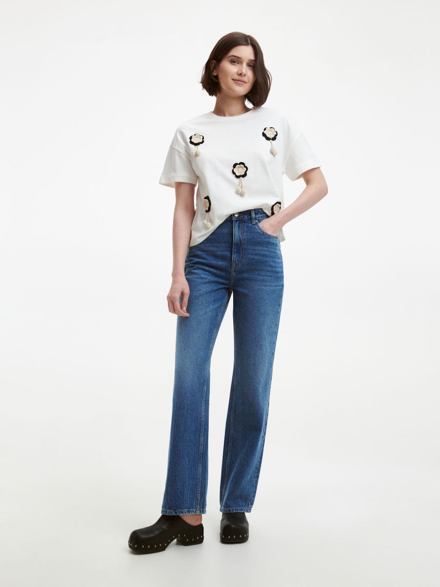 T-shirt with embroidered pattern - white - RESERVED - 2