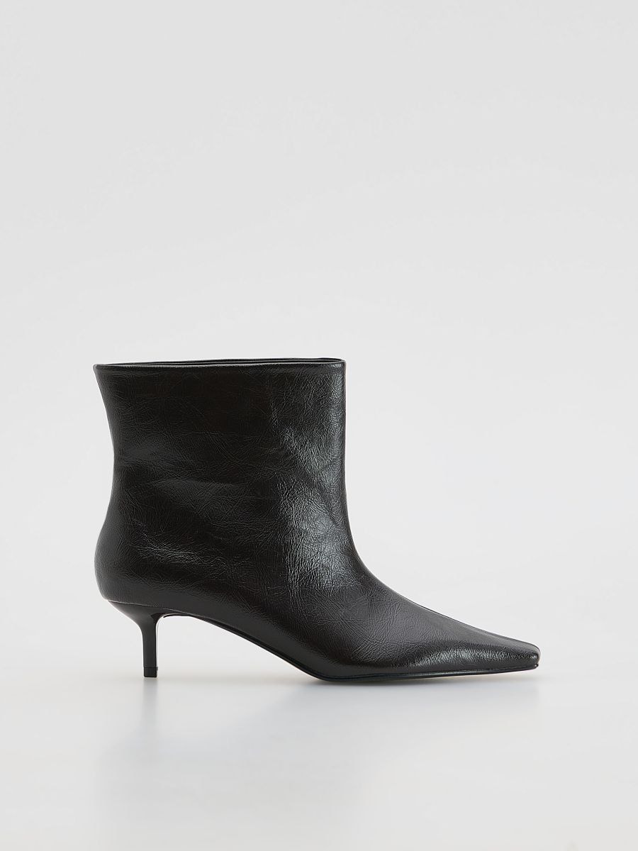 Kitten-heel ankle boots - mahogany - RESERVED
